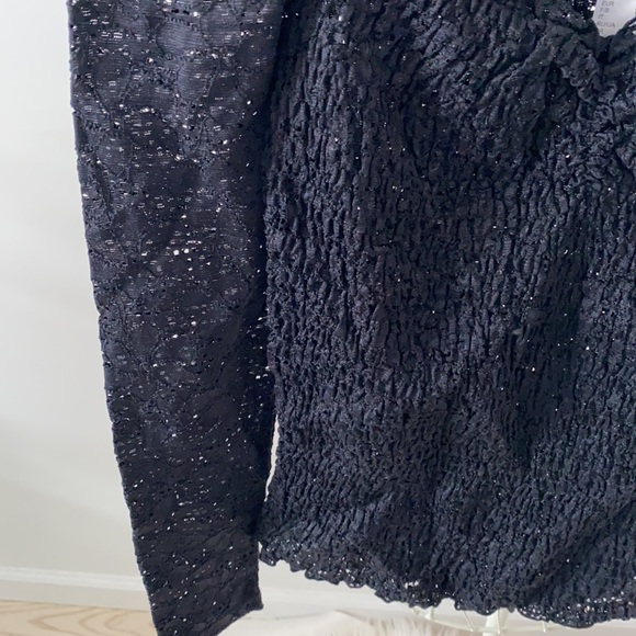 VENUS BLACK Smocked Lace Top - Picture 3 of 8